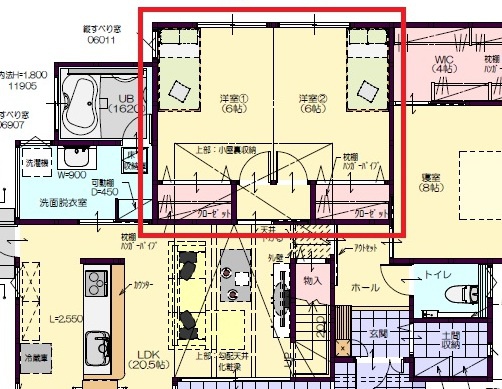 中庭住宅の間取り　変化できる間取り